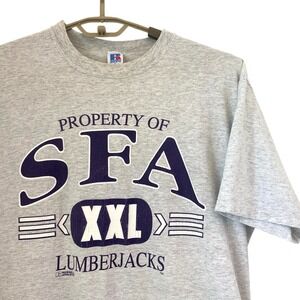 VTG SFA XXL Graphic‎ Tee College Russell T-Shirt Texas Stephen F Austin Gray XL